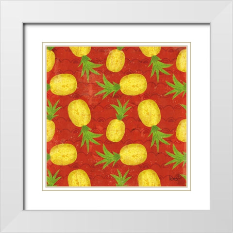 Good Vibes Pattern VIIC White Modern Wood Framed Art Print with Double Matting by Charron, Veronique