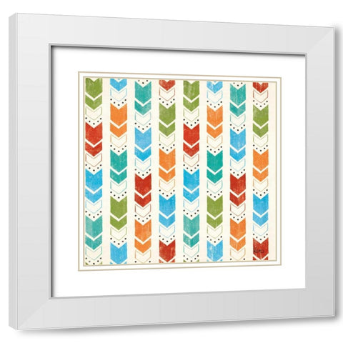 Good Vibes Pattern VIIIA White Modern Wood Framed Art Print with Double Matting by Charron, Veronique