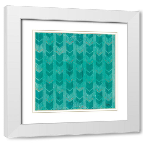 Good Vibes Pattern VIIIB White Modern Wood Framed Art Print with Double Matting by Charron, Veronique