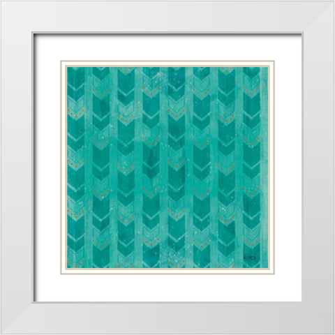 Good Vibes Pattern VIIIB White Modern Wood Framed Art Print with Double Matting by Charron, Veronique