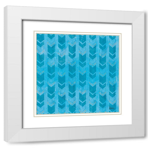 Good Vibes Pattern VIIIC White Modern Wood Framed Art Print with Double Matting by Charron, Veronique