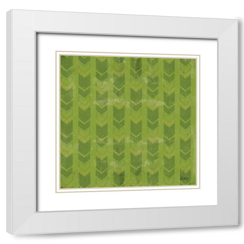 Good Vibes Pattern VIIID White Modern Wood Framed Art Print with Double Matting by Charron, Veronique