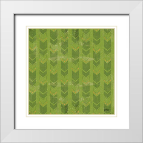 Good Vibes Pattern VIIID White Modern Wood Framed Art Print with Double Matting by Charron, Veronique