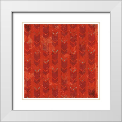Good Vibes Pattern VIIIF White Modern Wood Framed Art Print with Double Matting by Charron, Veronique