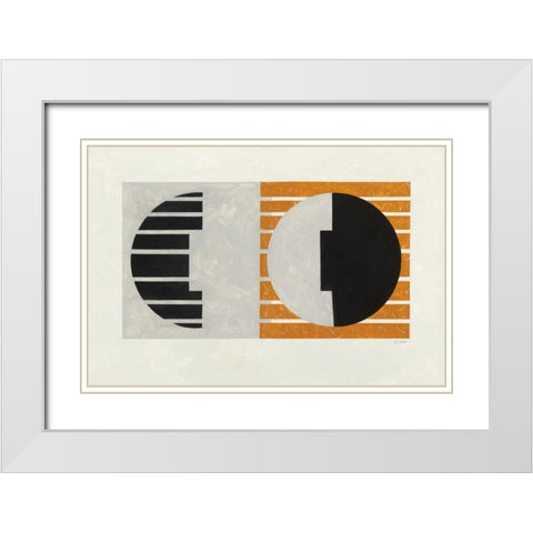 Latitude White Modern Wood Framed Art Print with Double Matting by Schick, Mike