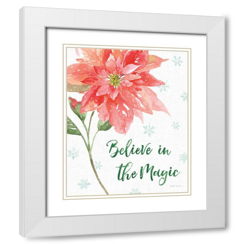 Holiday Flora V White Modern Wood Framed Art Print with Double Matting by Grove, Beth