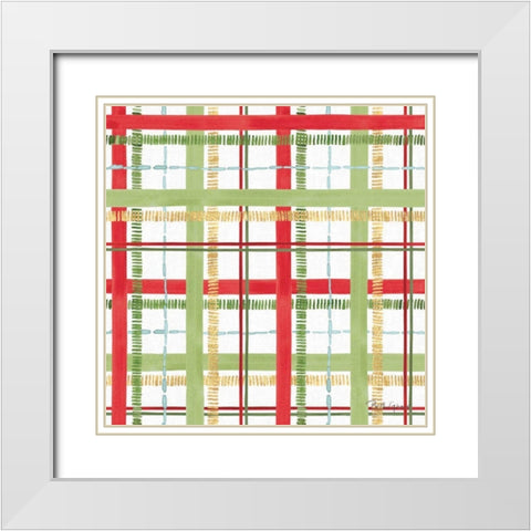 Holiday Flora Pattern II White Modern Wood Framed Art Print with Double Matting by Grove, Beth