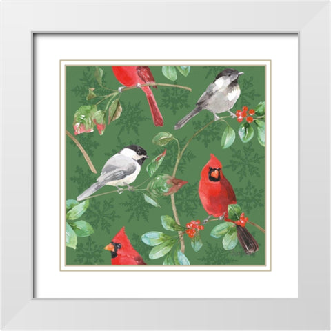 Holiday Flora Pattern IIIB White Modern Wood Framed Art Print with Double Matting by Grove, Beth