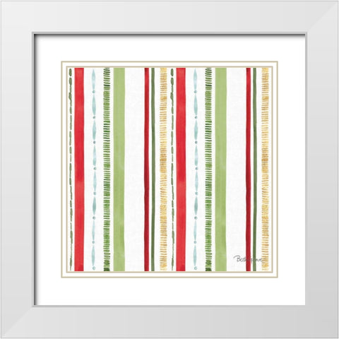 Holiday Flora Pattern IV White Modern Wood Framed Art Print with Double Matting by Grove, Beth