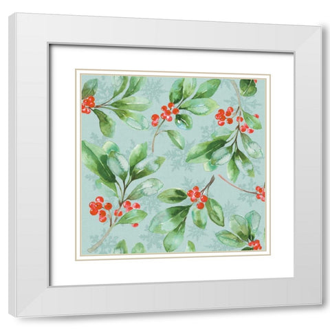 Holiday Flora Pattern VC White Modern Wood Framed Art Print with Double Matting by Grove, Beth