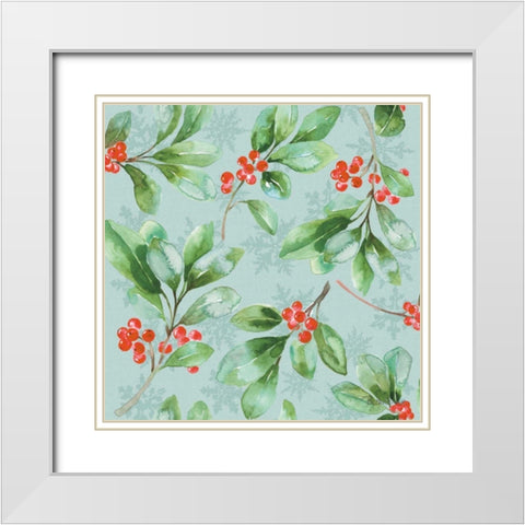Holiday Flora Pattern VC White Modern Wood Framed Art Print with Double Matting by Grove, Beth