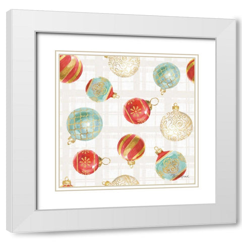 Holiday Flora Pattern VIA White Modern Wood Framed Art Print with Double Matting by Grove, Beth