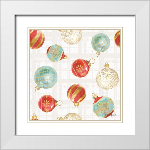 Holiday Flora Pattern VIA White Modern Wood Framed Art Print with Double Matting by Grove, Beth