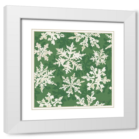 Holiday Flora Pattern VIIC White Modern Wood Framed Art Print with Double Matting by Grove, Beth