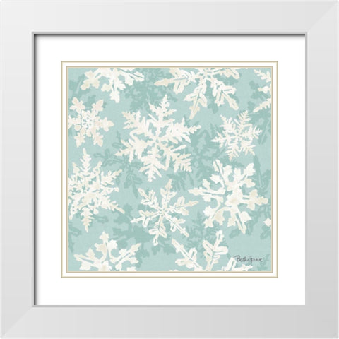 Holiday Flora Pattern VIID White Modern Wood Framed Art Print with Double Matting by Grove, Beth