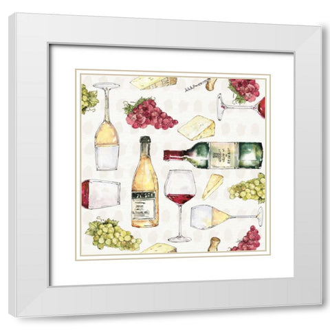 Oaked and Aged Pattern V White Modern Wood Framed Art Print with Double Matting by Tavoletti, Anne