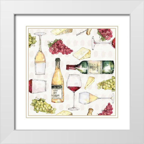 Oaked and Aged Pattern V White Modern Wood Framed Art Print with Double Matting by Tavoletti, Anne