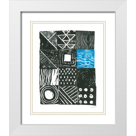 Block Print II White Modern Wood Framed Art Print with Double Matting by Prahl, Courtney
