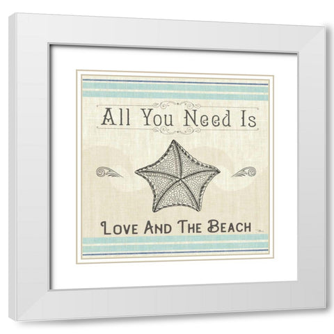 Coastal Farmhouse III White Modern Wood Framed Art Print with Double Matting by Pela Studio
