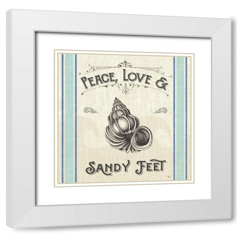 Coastal Farmhouse V White Modern Wood Framed Art Print with Double Matting by Pela Studio