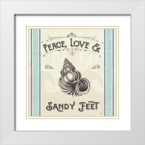 Coastal Farmhouse V White Modern Wood Framed Art Print with Double Matting by Pela Studio