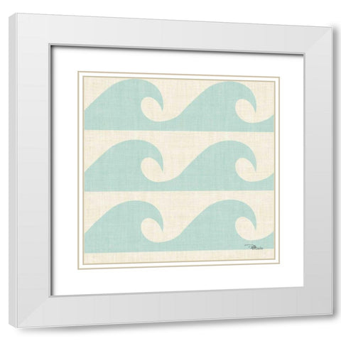Coastal Farmhouse Pattern IIIA White Modern Wood Framed Art Print with Double Matting by Pela Studio