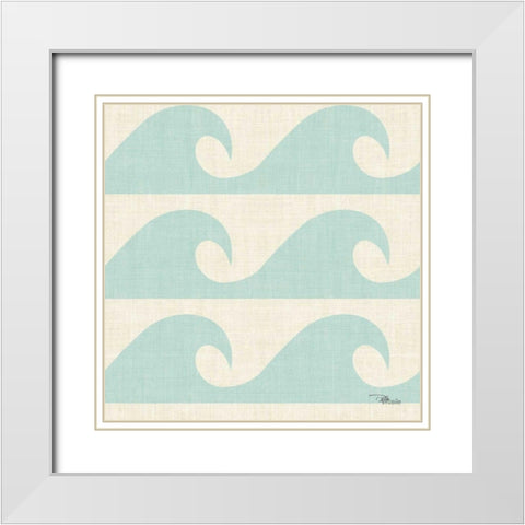 Coastal Farmhouse Pattern IIIA White Modern Wood Framed Art Print with Double Matting by Pela Studio