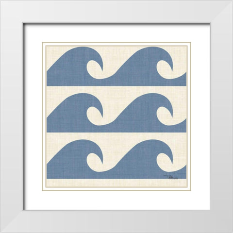 Coastal Farmhouse Pattern IIIB White Modern Wood Framed Art Print with Double Matting by Pela Studio