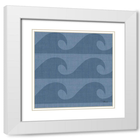 Coastal Farmhouse Pattern IIIF White Modern Wood Framed Art Print with Double Matting by Pela Studio