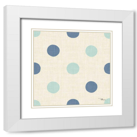 Coastal Farmhouse Pattern IVD White Modern Wood Framed Art Print with Double Matting by Pela Studio