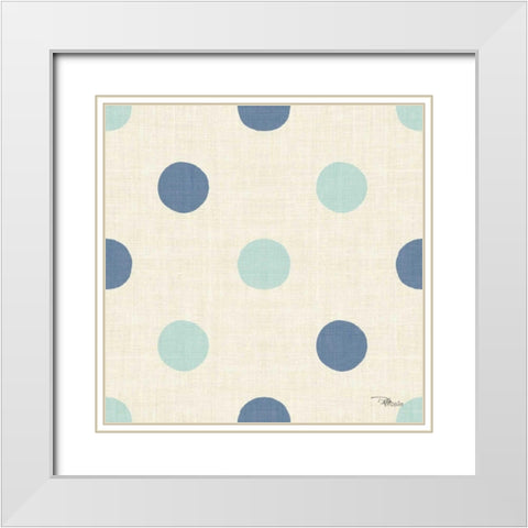 Coastal Farmhouse Pattern IVD White Modern Wood Framed Art Print with Double Matting by Pela Studio