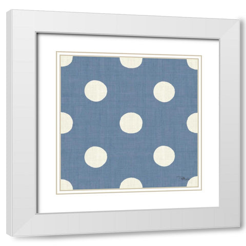 Coastal Farmhouse Pattern IVF White Modern Wood Framed Art Print with Double Matting by Pela Studio