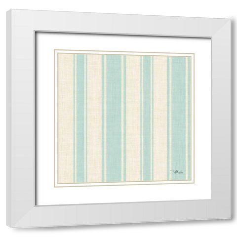 Coastal Farmhouse Pattern VA White Modern Wood Framed Art Print with Double Matting by Pela Studio