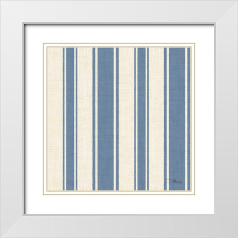 Coastal Farmhouse Pattern VB White Modern Wood Framed Art Print with Double Matting by Pela Studio