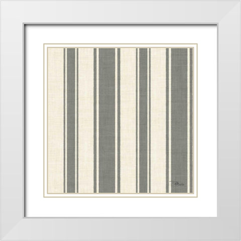 Coastal Farmhouse Pattern VC White Modern Wood Framed Art Print with Double Matting by Pela Studio