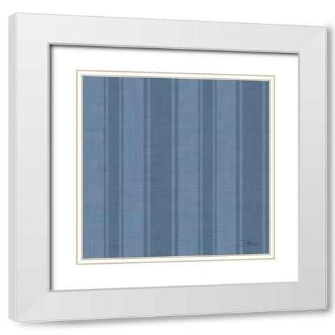 Coastal Farmhouse Pattern VF White Modern Wood Framed Art Print with Double Matting by Pela Studio