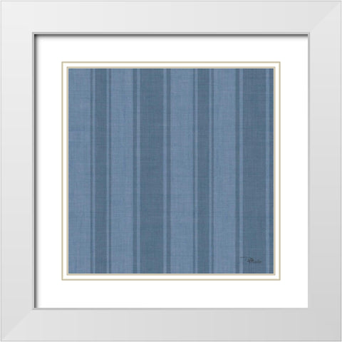 Coastal Farmhouse Pattern VF White Modern Wood Framed Art Print with Double Matting by Pela Studio