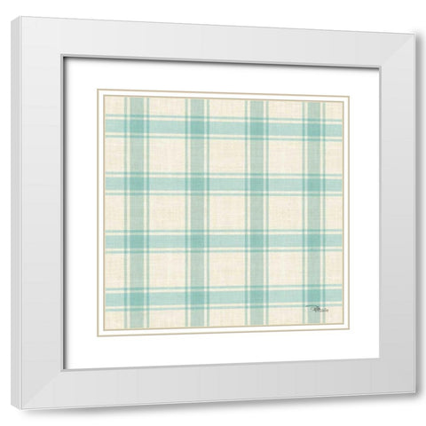 Coastal Farmhouse Pattern VIA White Modern Wood Framed Art Print with Double Matting by Pela Studio