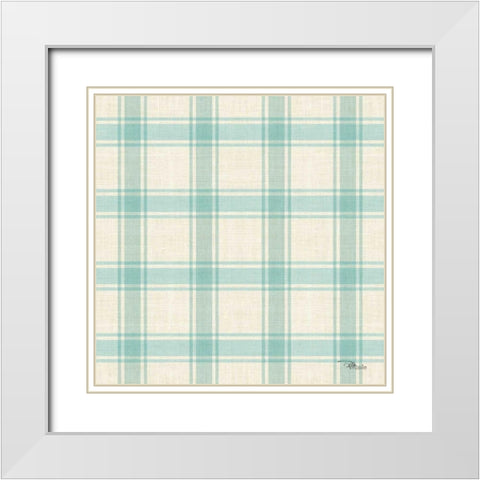 Coastal Farmhouse Pattern VIA White Modern Wood Framed Art Print with Double Matting by Pela Studio