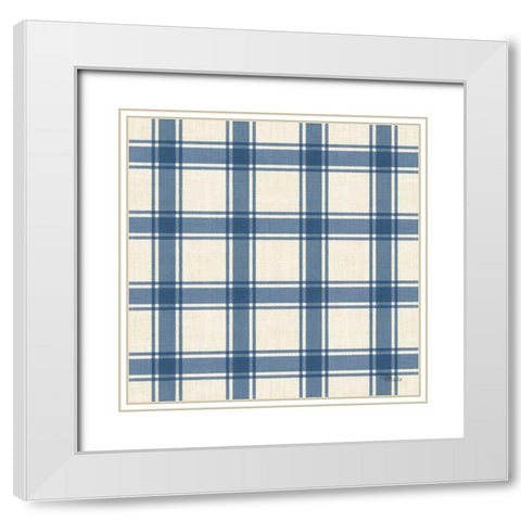 Coastal Farmhouse Pattern VIB White Modern Wood Framed Art Print with Double Matting by Pela Studio