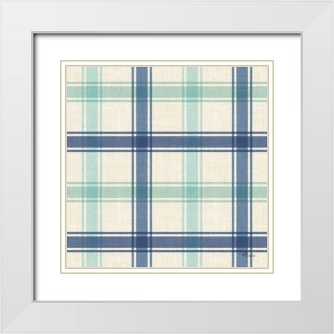 Coastal Farmhouse Pattern VID White Modern Wood Framed Art Print with Double Matting by Pela Studio