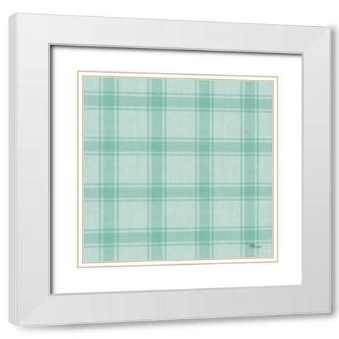 Coastal Farmhouse Pattern VIE White Modern Wood Framed Art Print with Double Matting by Pela Studio
