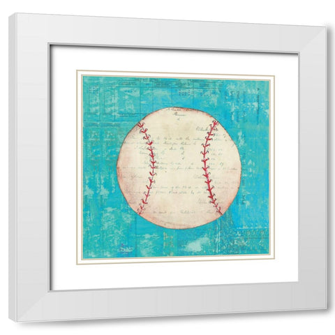 Play Ball I Bright White Modern Wood Framed Art Print with Double Matting by Prahl, Courtney