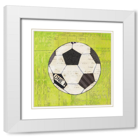 Play Ball III Bright White Modern Wood Framed Art Print with Double Matting by Prahl, Courtney