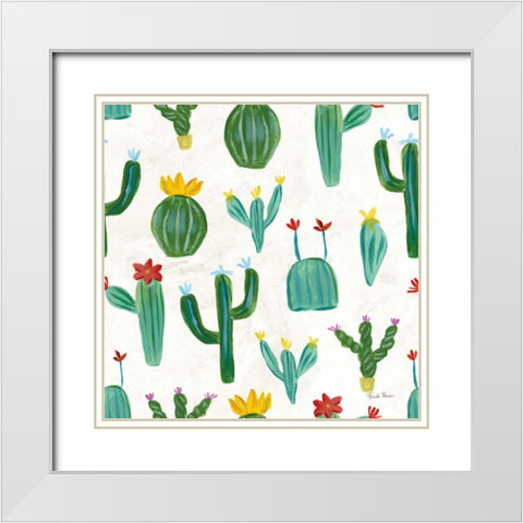 Homage to Frida Pattern IIA White Modern Wood Framed Art Print with Double Matting by Zaman, Farida