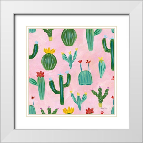 Homage to Frida Pattern IIC White Modern Wood Framed Art Print with Double Matting by Zaman, Farida