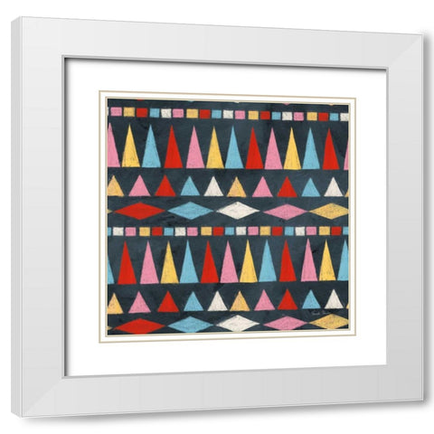 Homage to Frida Pattern IIIB White Modern Wood Framed Art Print with Double Matting by Zaman, Farida