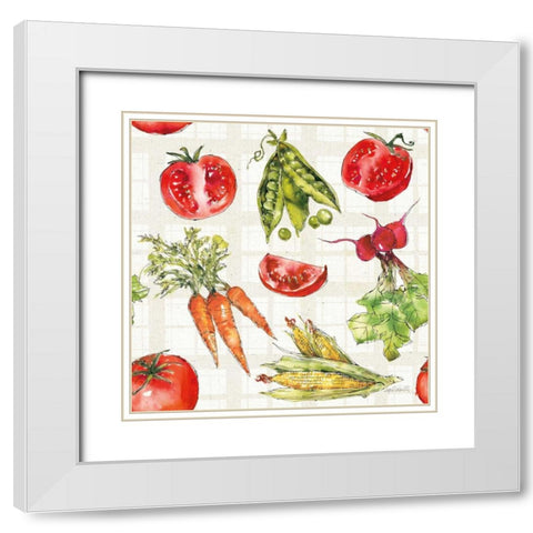 Veggie Market Pattern IA White Modern Wood Framed Art Print with Double Matting by Tavoletti, Anne