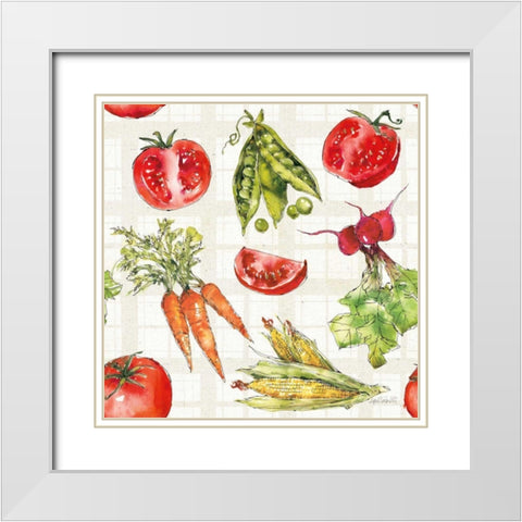 Veggie Market Pattern IA White Modern Wood Framed Art Print with Double Matting by Tavoletti, Anne
