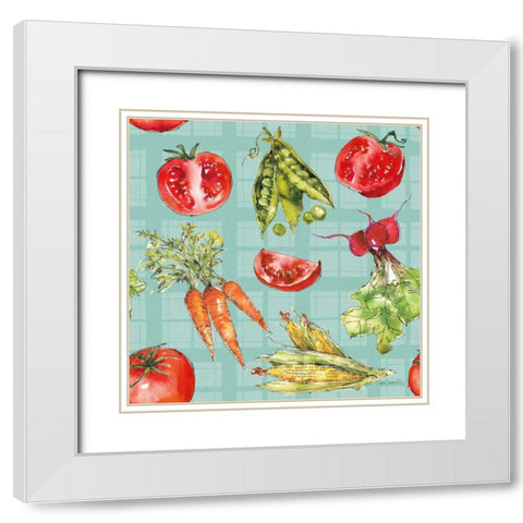 Veggie Market Pattern IB White Modern Wood Framed Art Print with Double Matting by Tavoletti, Anne